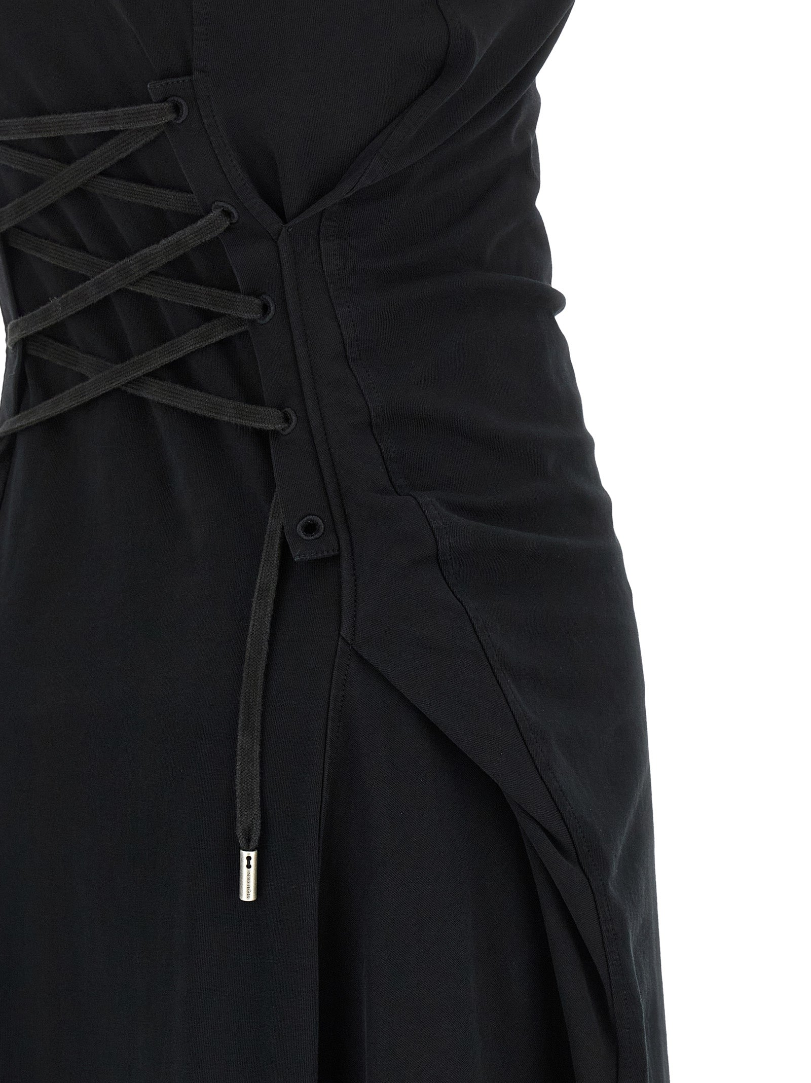 Alexander McQueen Black Cotton Long Dress