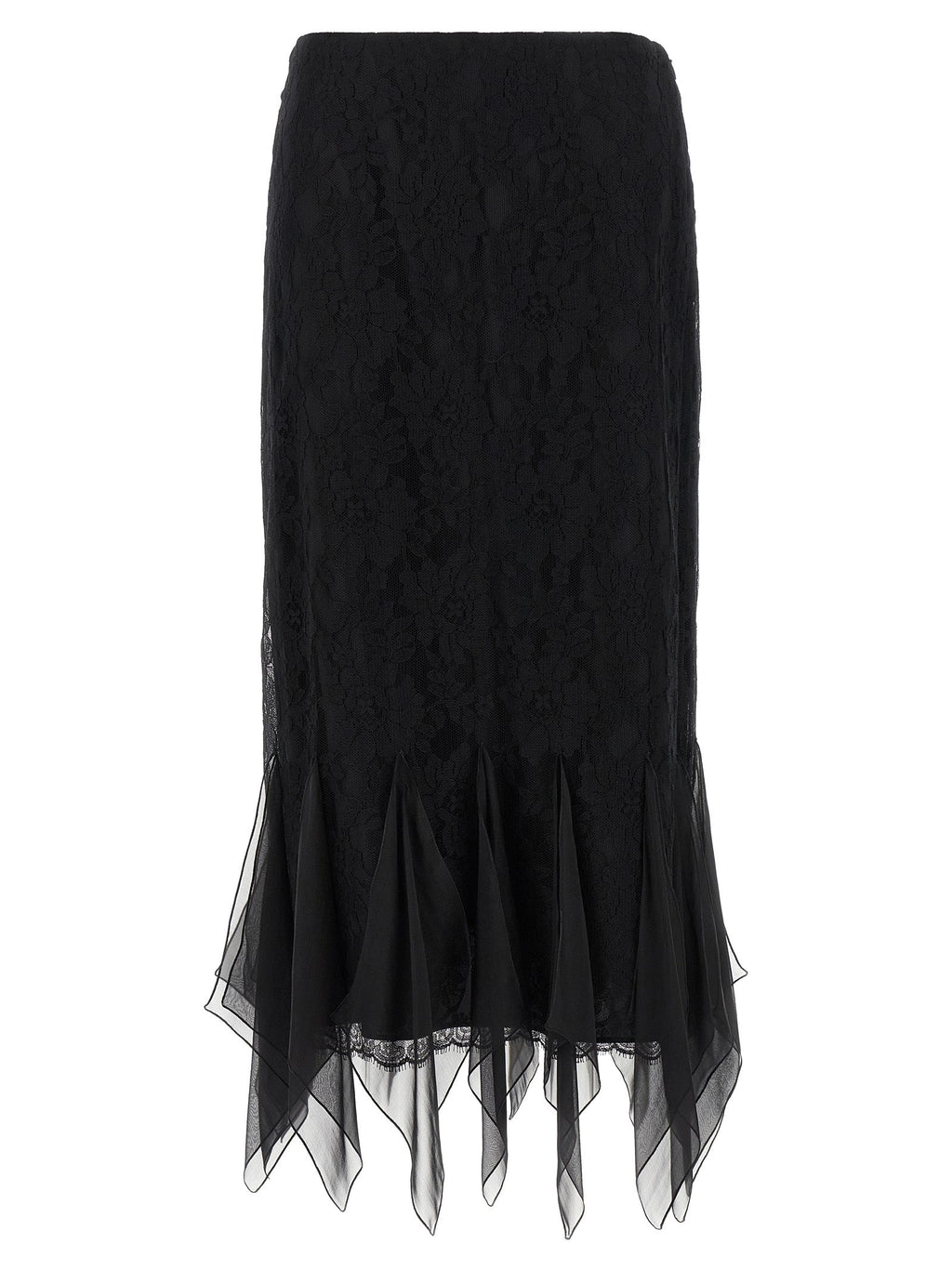 Valentino Garavani Black Cotton Midi Skirt