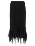 Valentino Garavani Black Cotton Midi Skirt