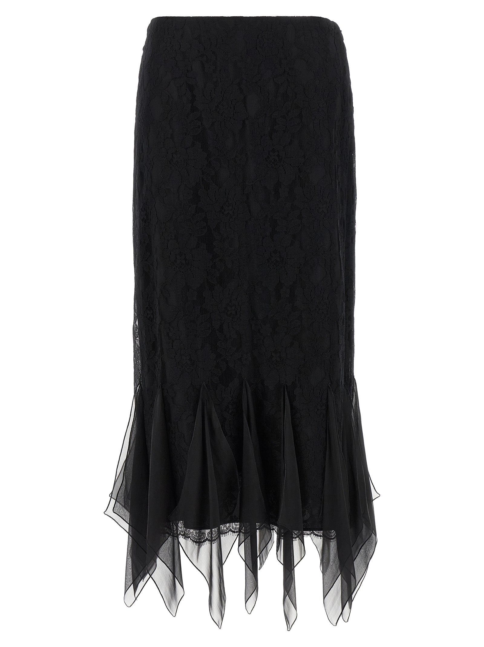 Valentino Garavani Black Cotton Midi Skirt