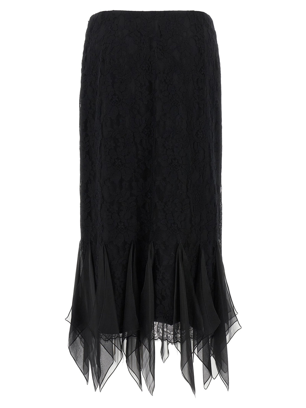 Valentino Garavani Black Cotton Midi Skirt