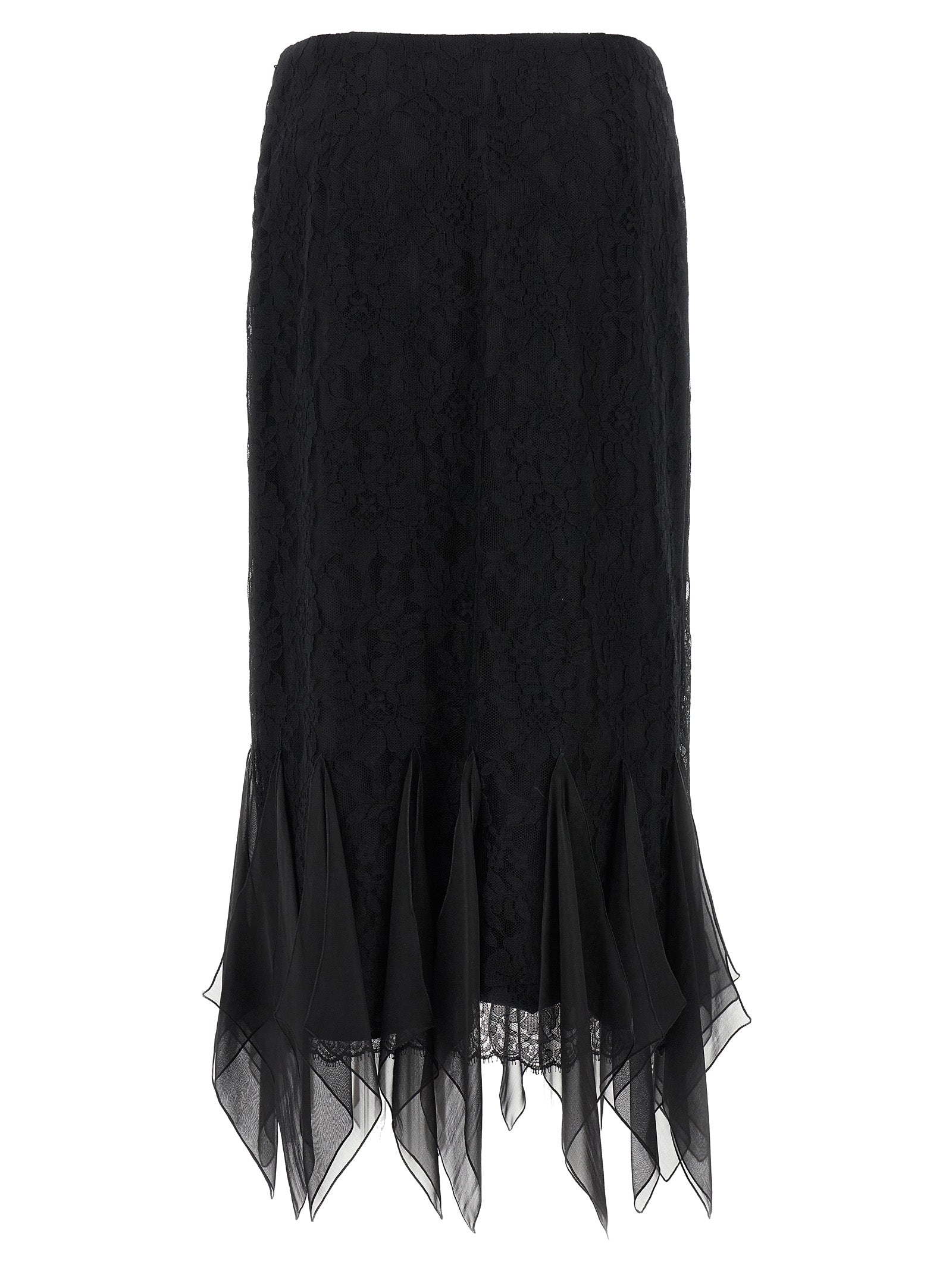 Valentino Garavani Black Cotton Midi Skirt
