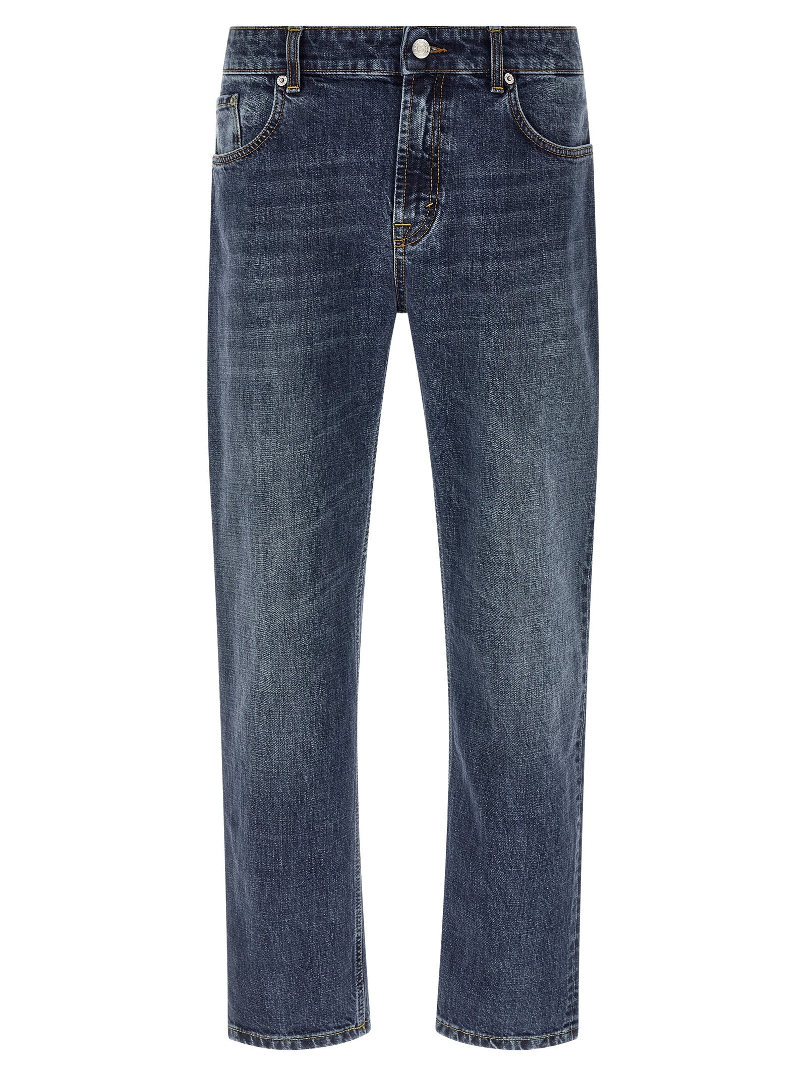 Department 5 Blue Cotton Straight-Leg Jeans