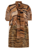 Elisabetta Franchi Brown Polyester Short Dress Elisabetta Franchi