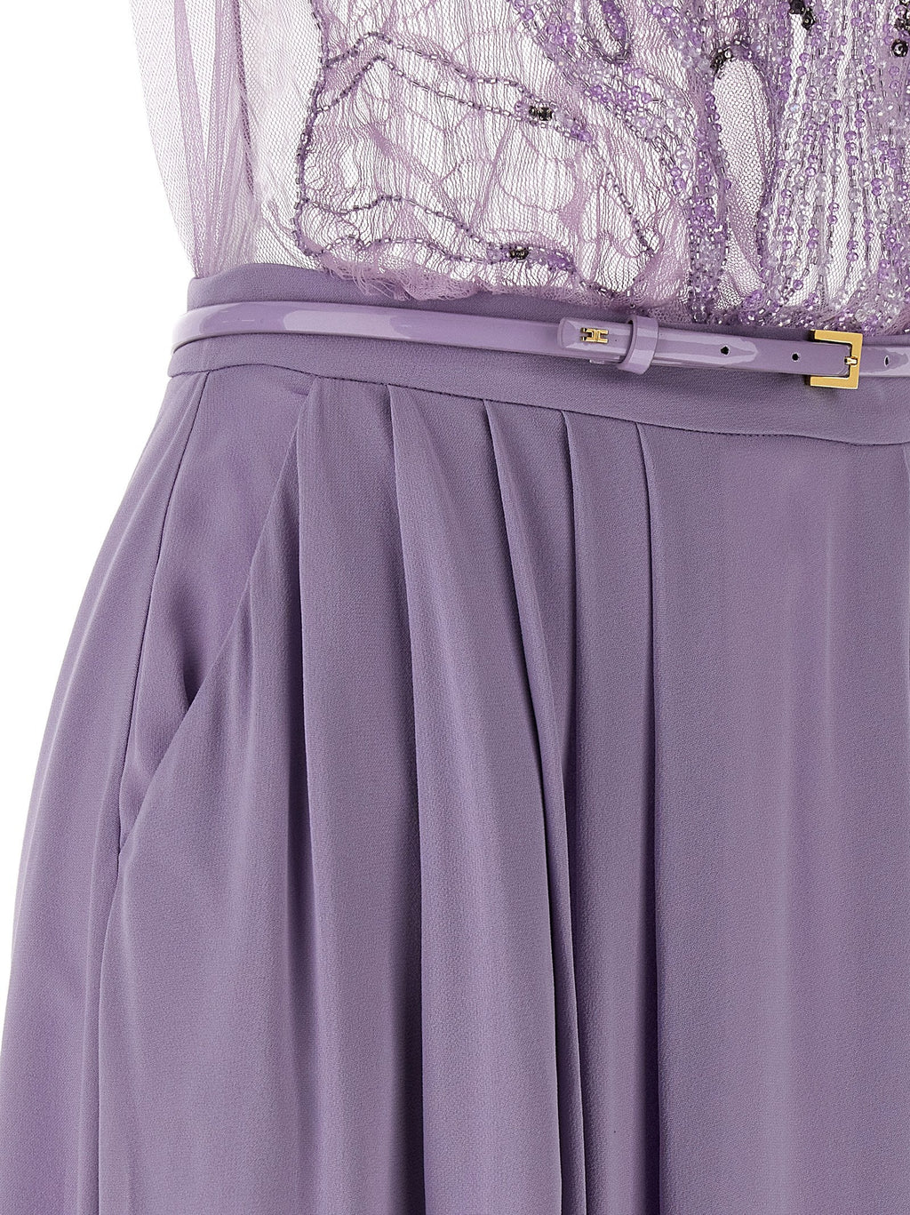 Elisabetta Franchi Purple Viscose Long Dress