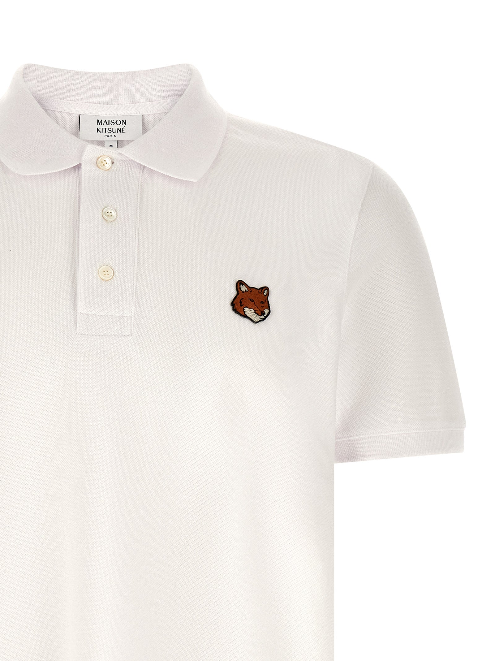 Maison Kitsuné White Cotton Polo Shirt