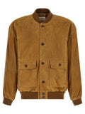 Saint Laurent Brown Lamb Leather Leather Jacket