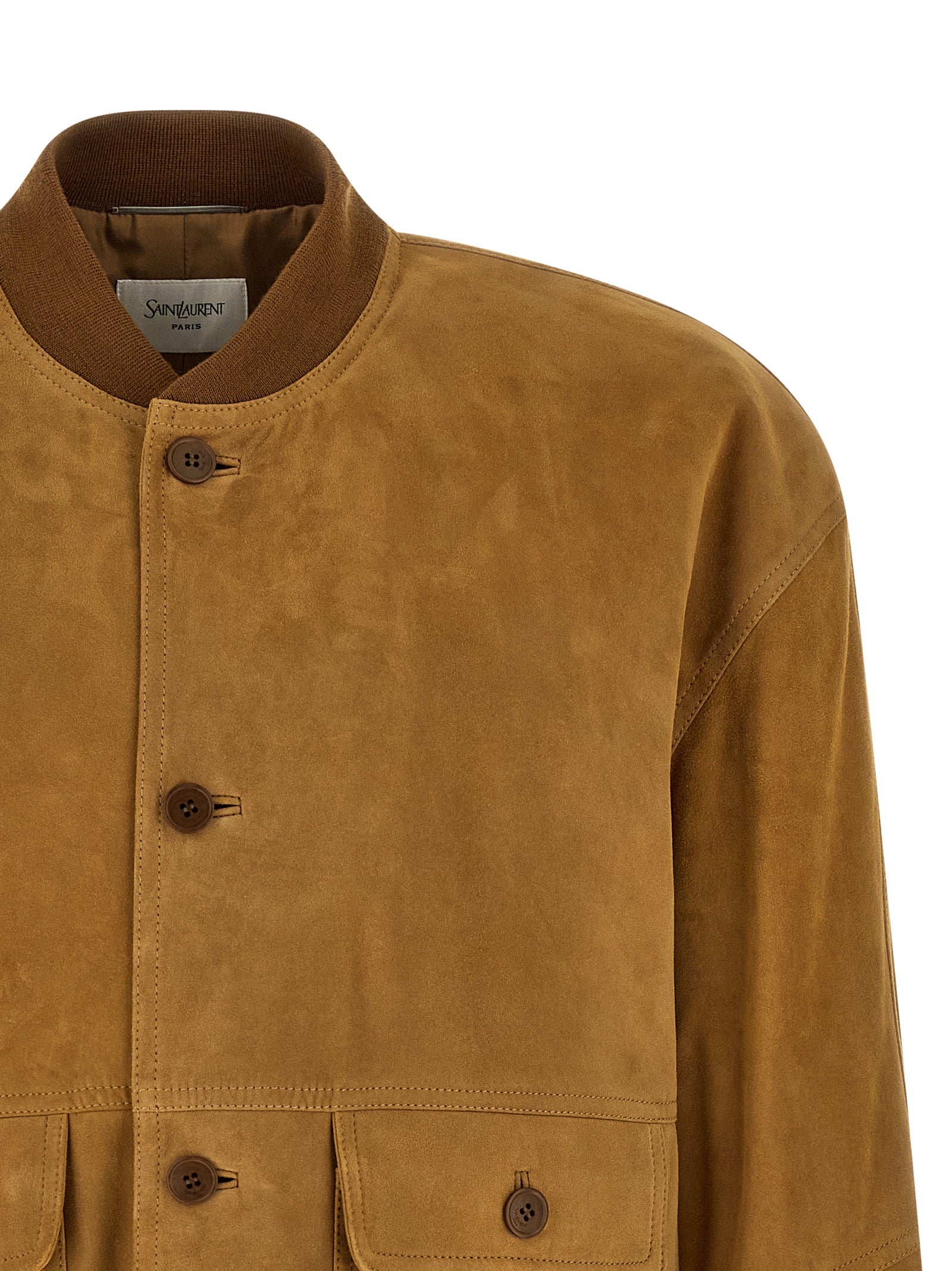 Saint Laurent Brown Lamb Leather Leather Jacket