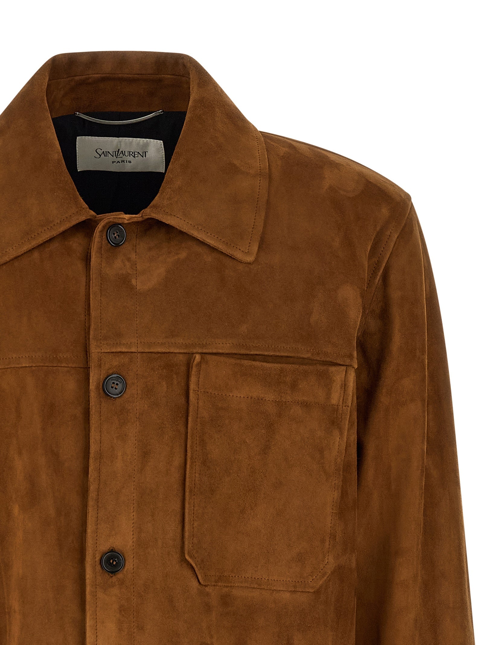 Saint Laurent Brown Lamb Leather Leather Jacket