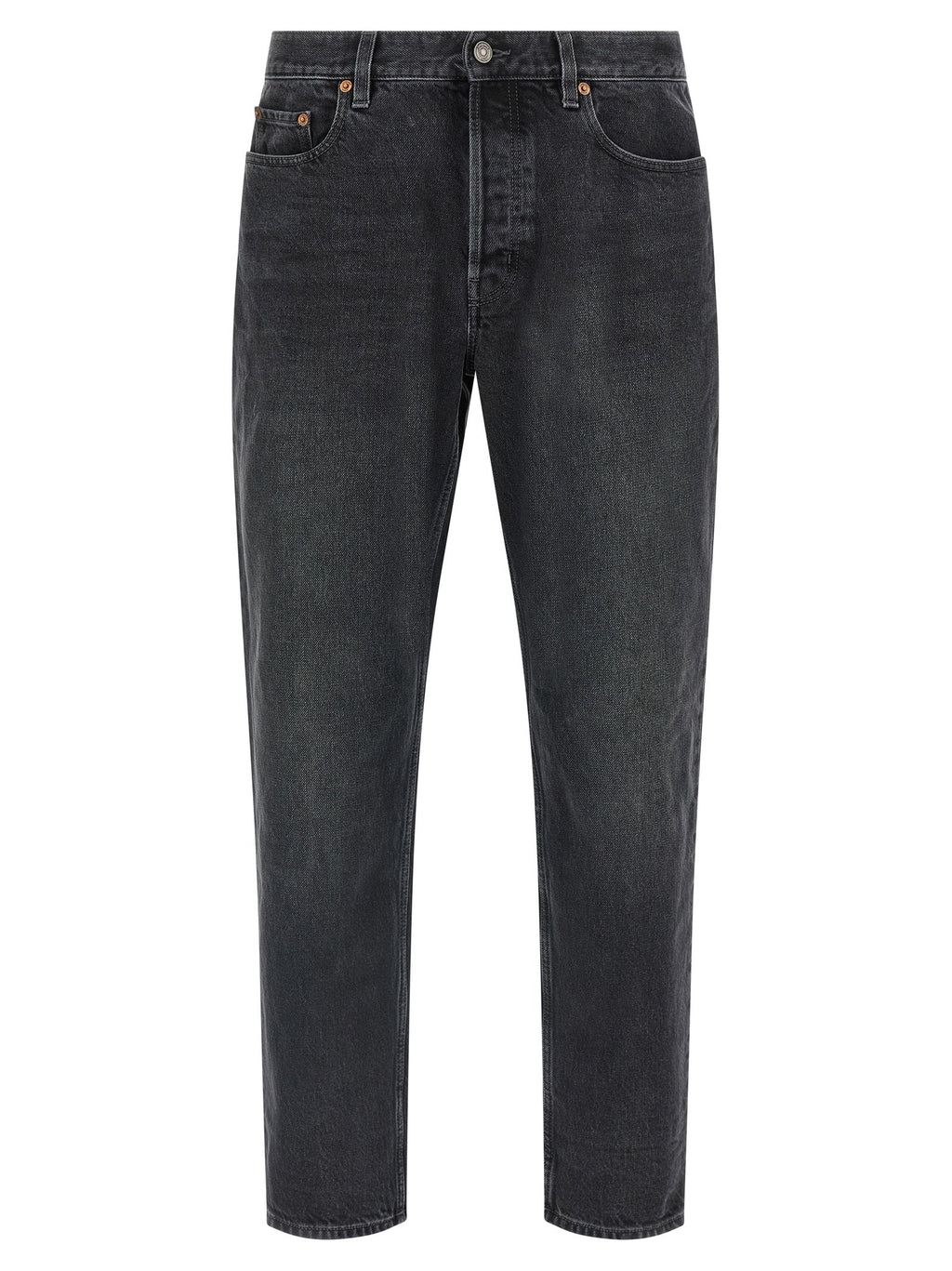 Saint Laurent Black Cotton Straight-Leg Jeans