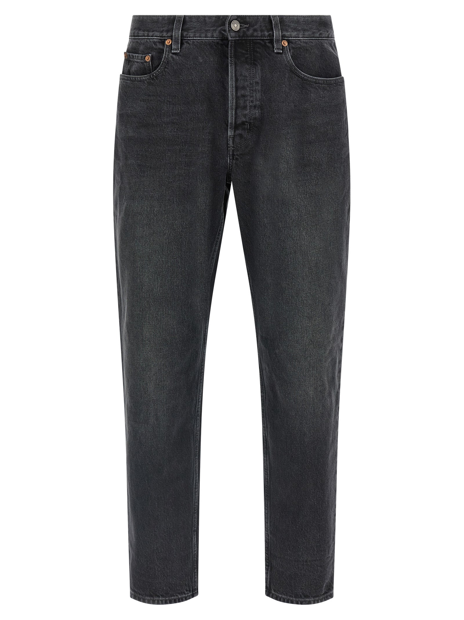 Saint Laurent Black Cotton Straight-Leg Jeans