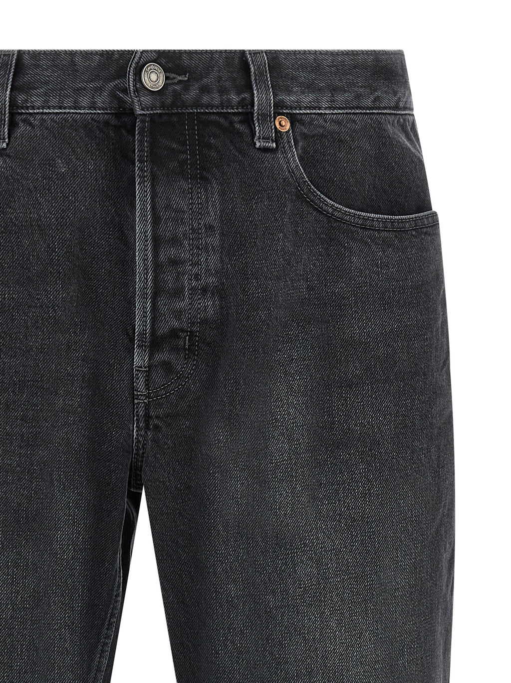 Saint Laurent Black Cotton Straight-Leg Jeans