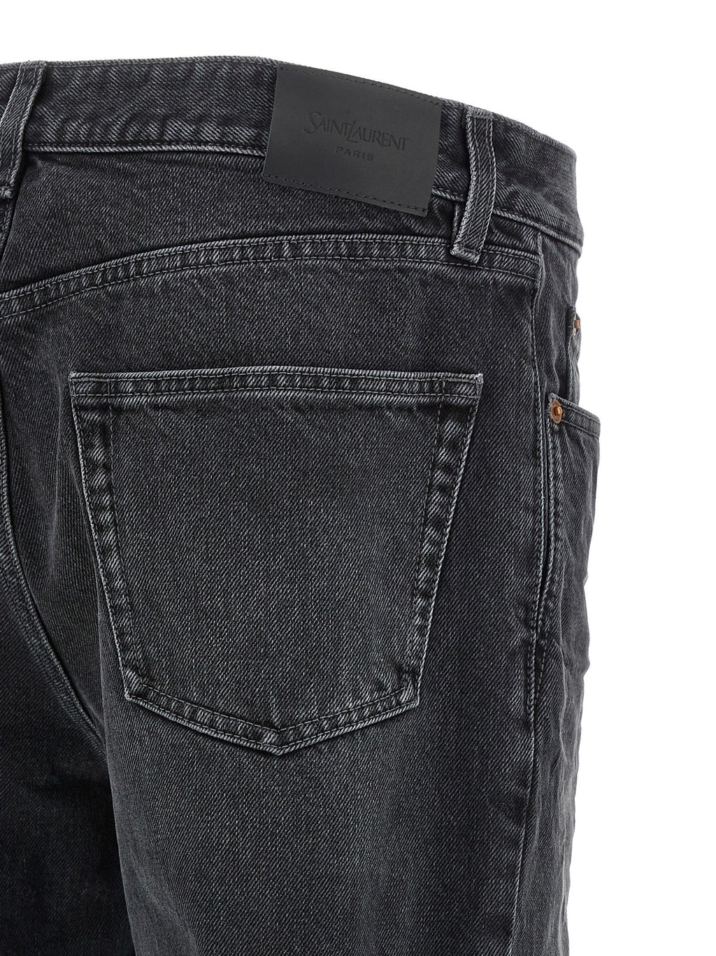 Saint Laurent Black Cotton Straight-Leg Jeans