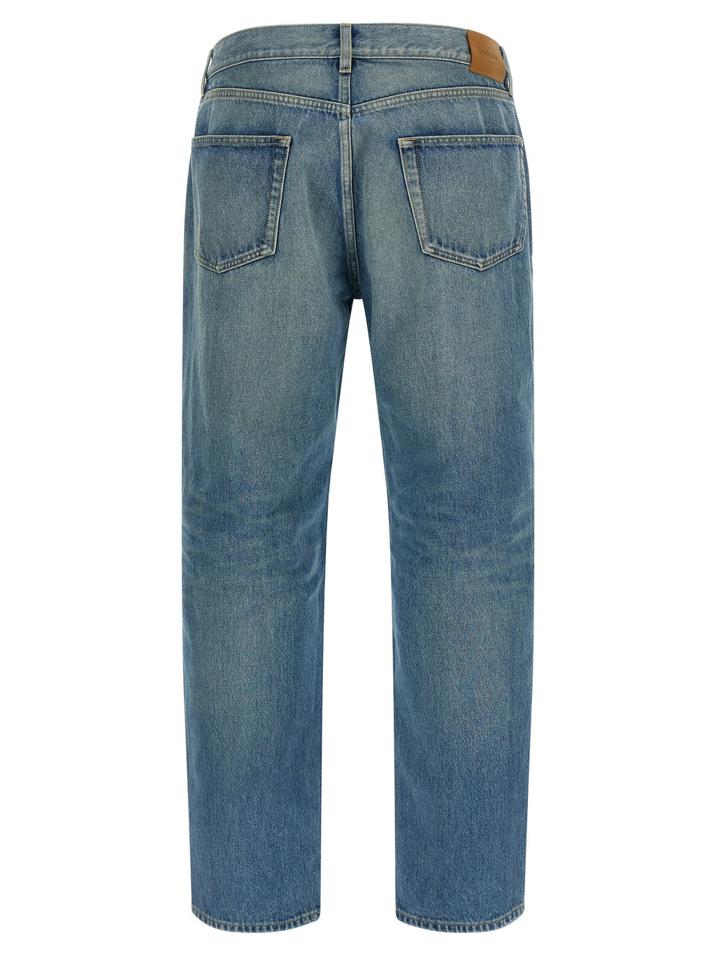 Saint Laurent Blue Cotton Straight-Leg Jeans