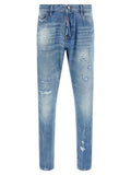 Dsquared² Blue Cotton Straight-Leg Jeans