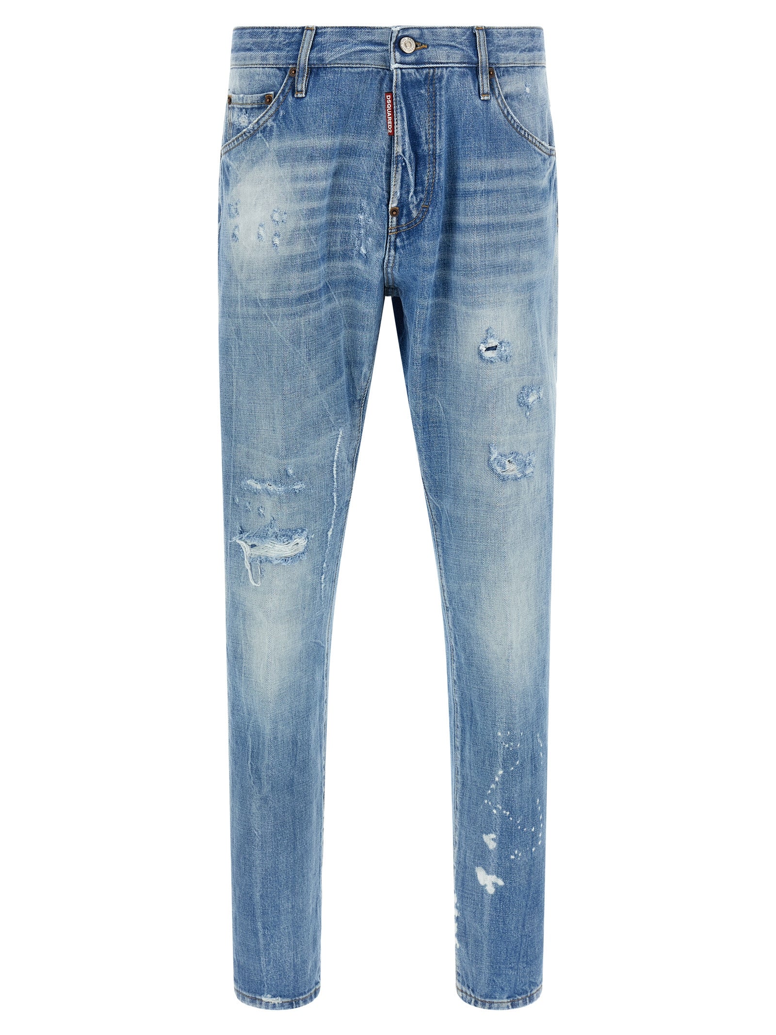 Dsquared² Blue Cotton Straight-Leg Jeans