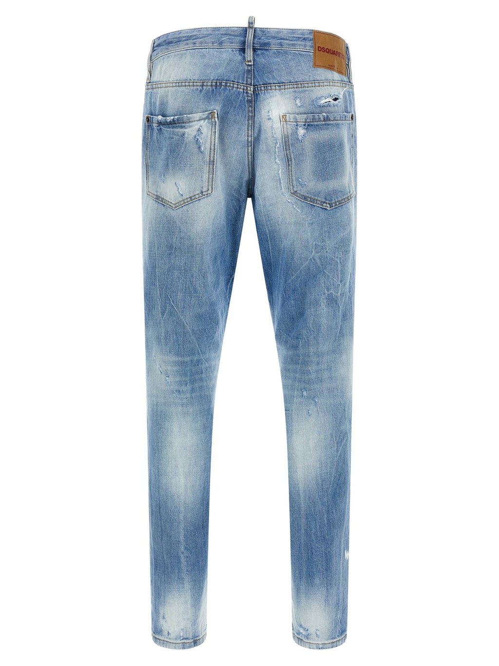 Dsquared² Blue Cotton Straight-Leg Jeans