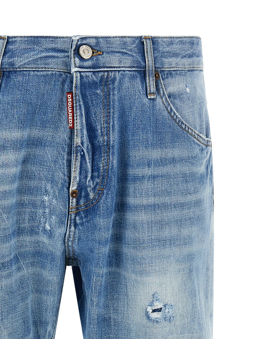 Dsquared² Blue Cotton Straight-Leg Jeans