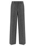 Peserico Gray Linen Casual Pants