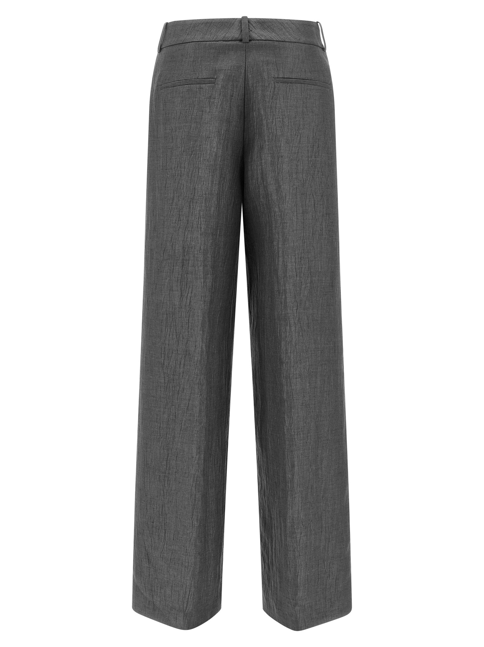 Peserico Gray Linen Casual Pants