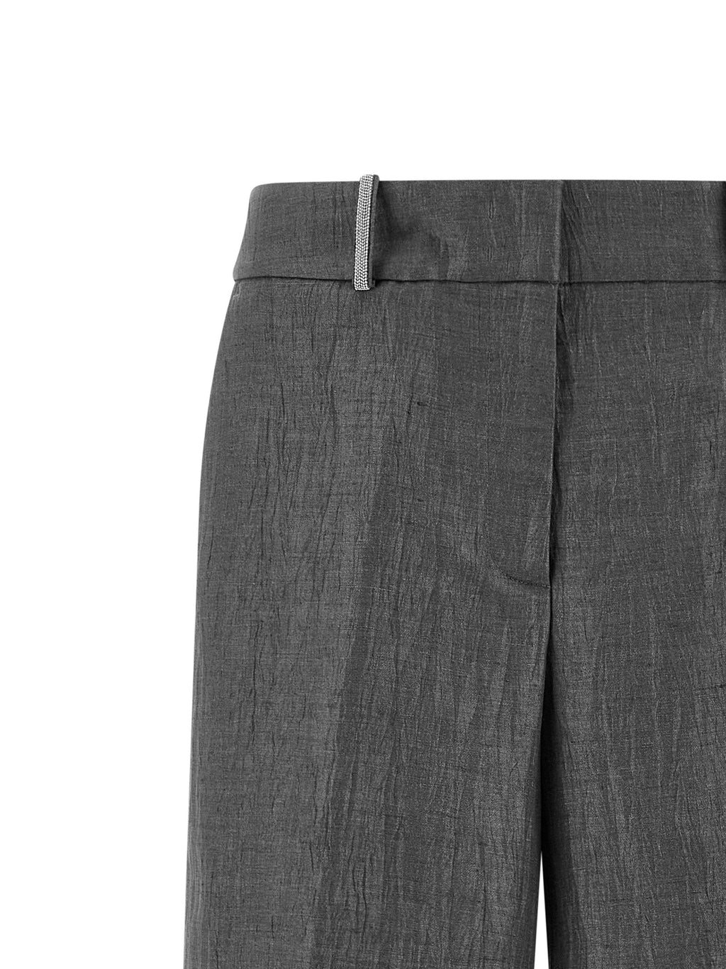 Peserico Gray Linen Casual Pants