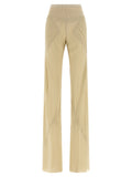 Rick Owens Beige Silk Flared Pants