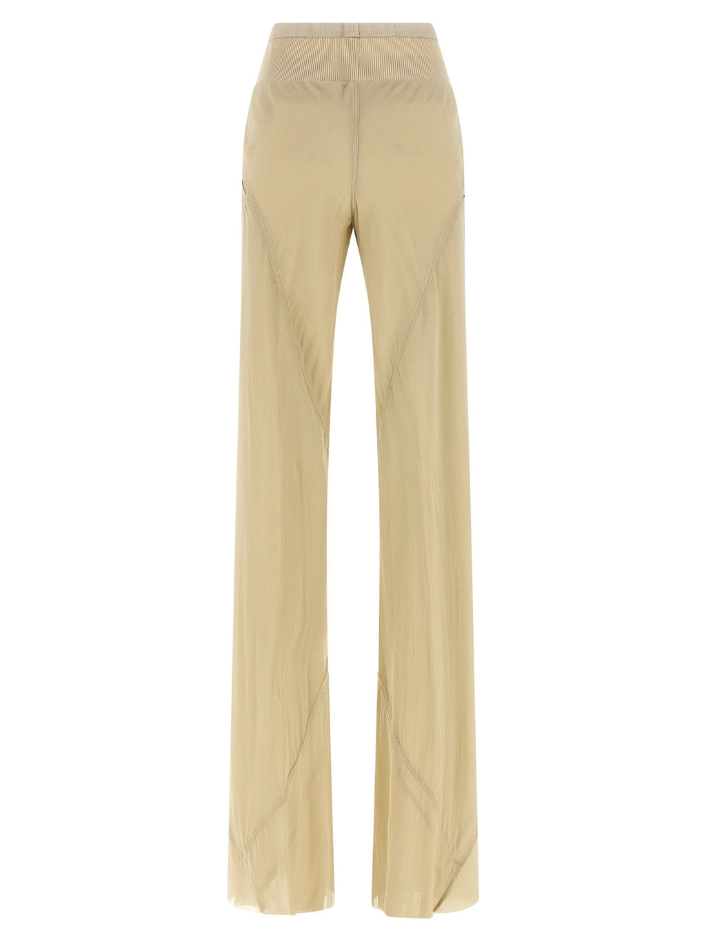 Rick Owens Beige Silk Flared Pants