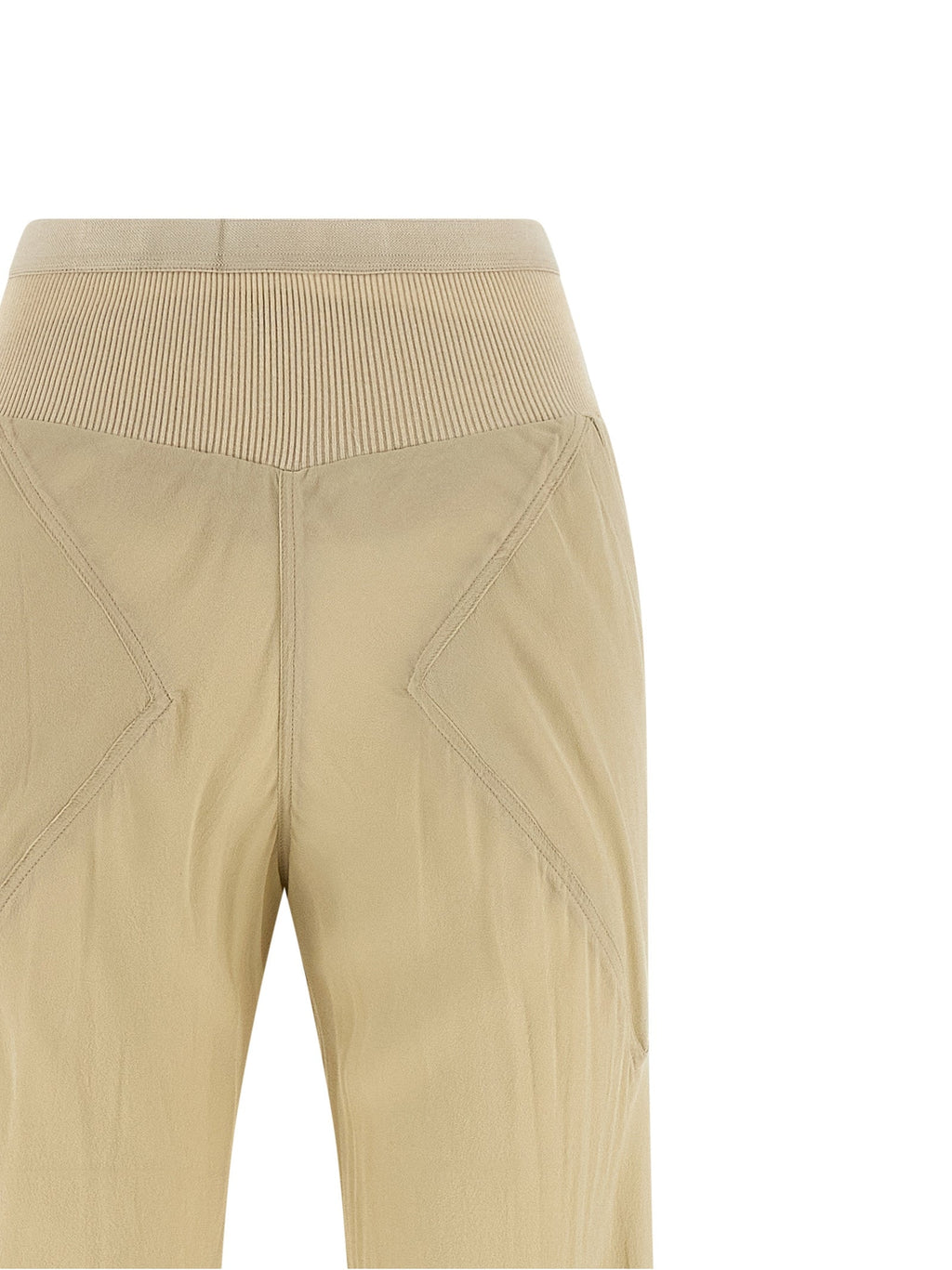 Rick Owens Beige Silk Flared Pants