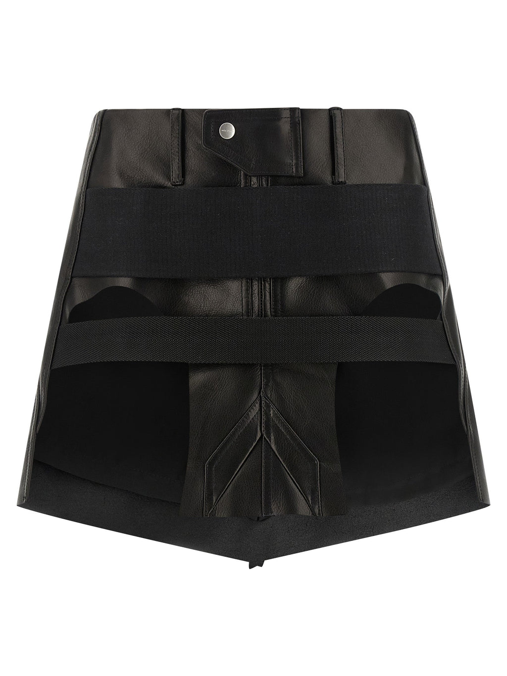 Rick Owens Black Calfskin Long Skirt