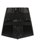 Rick Owens Black Calfskin Long Skirt