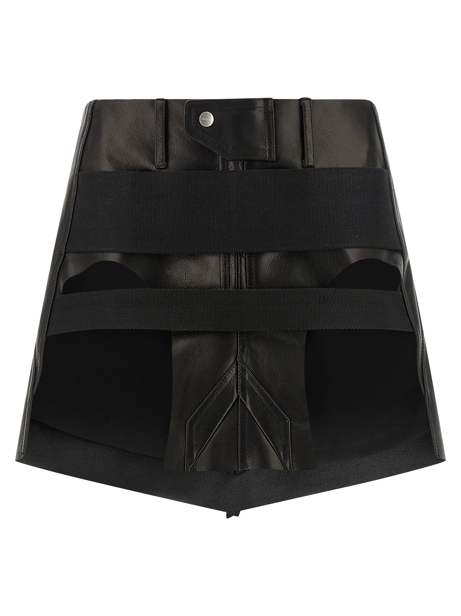 Rick Owens Black Calfskin Long Skirt