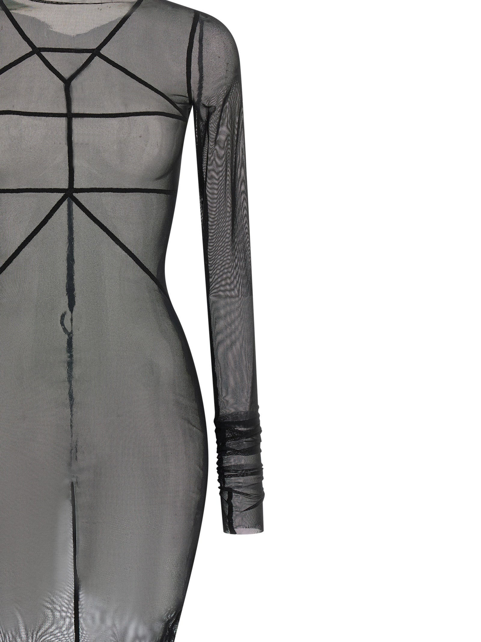 Rick Owens Black Nylon Long Dress
