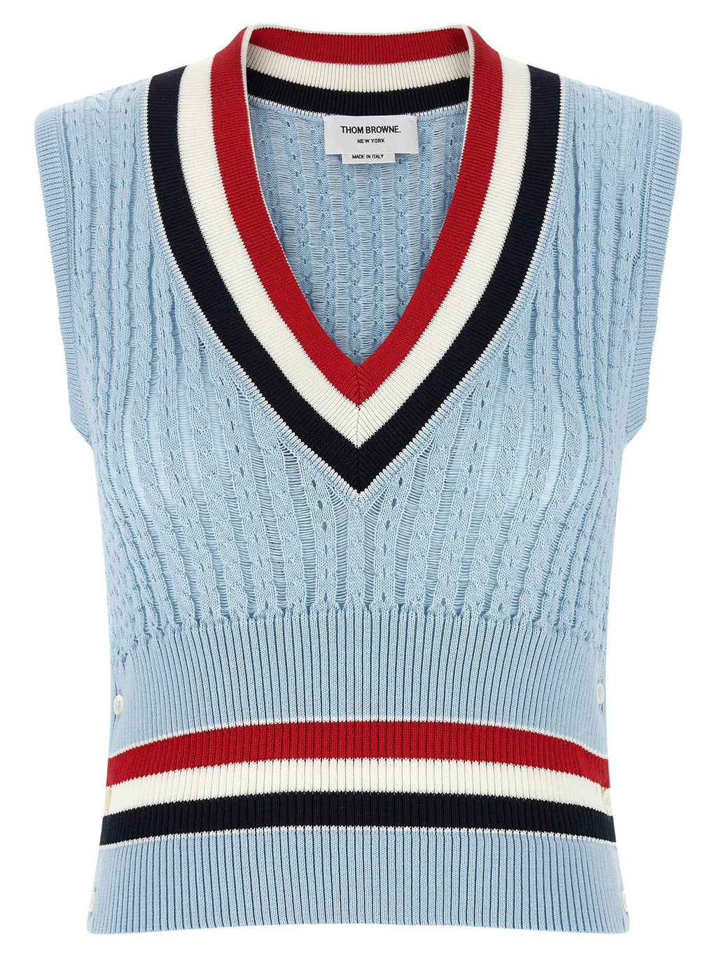 Thom Browne Blue Cotton Sleeveless Jacket