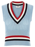 Thom Browne Blue Cotton Sleeveless Jacket