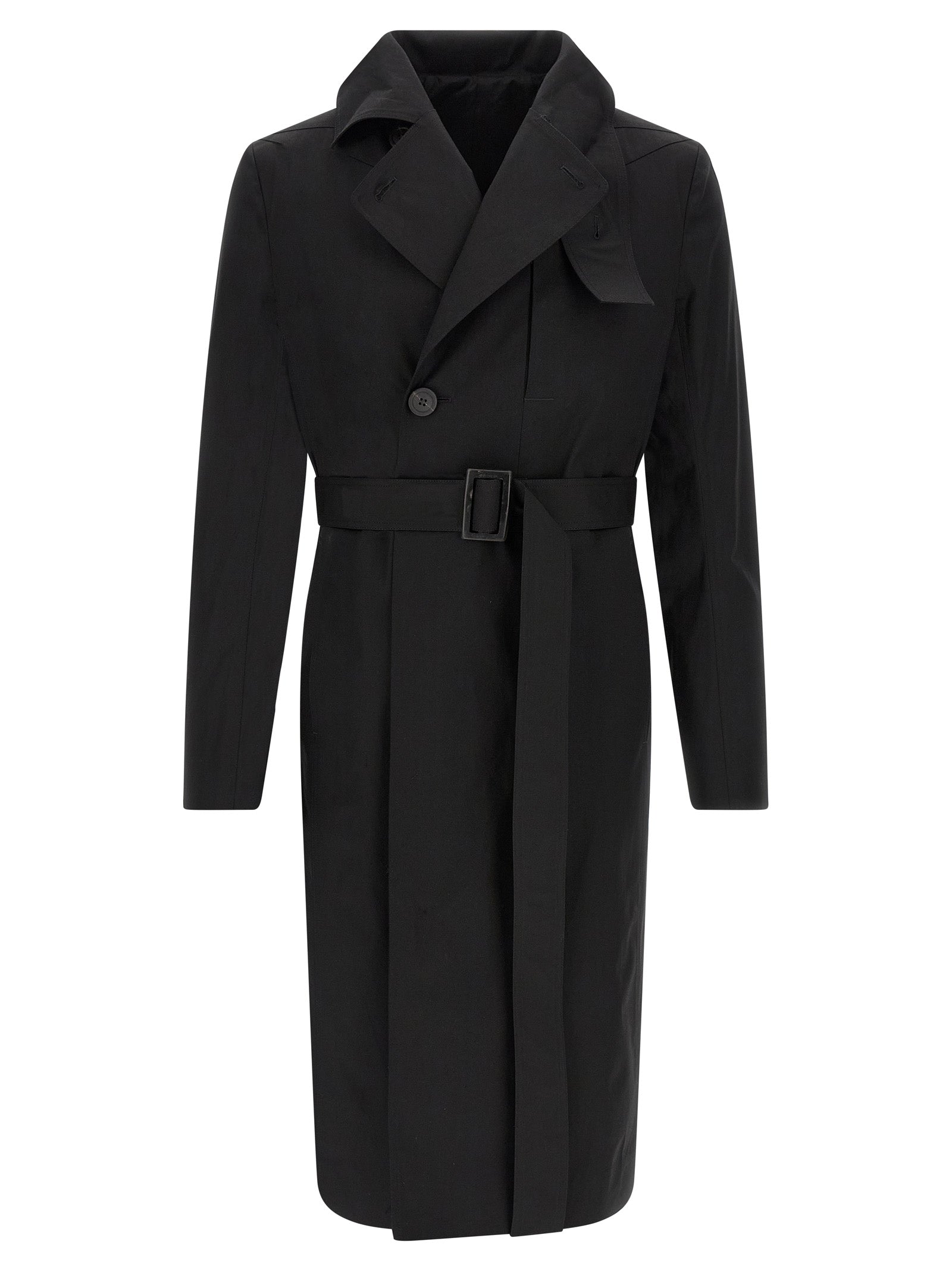 Rick Owens Black Cotton Coat