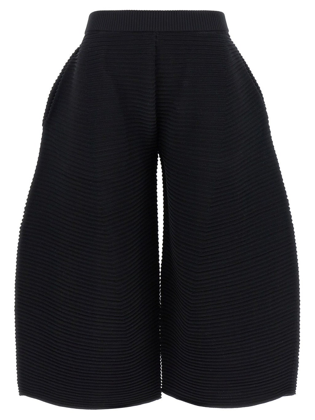 Issey Miyake Black Polyester Cropped Pants