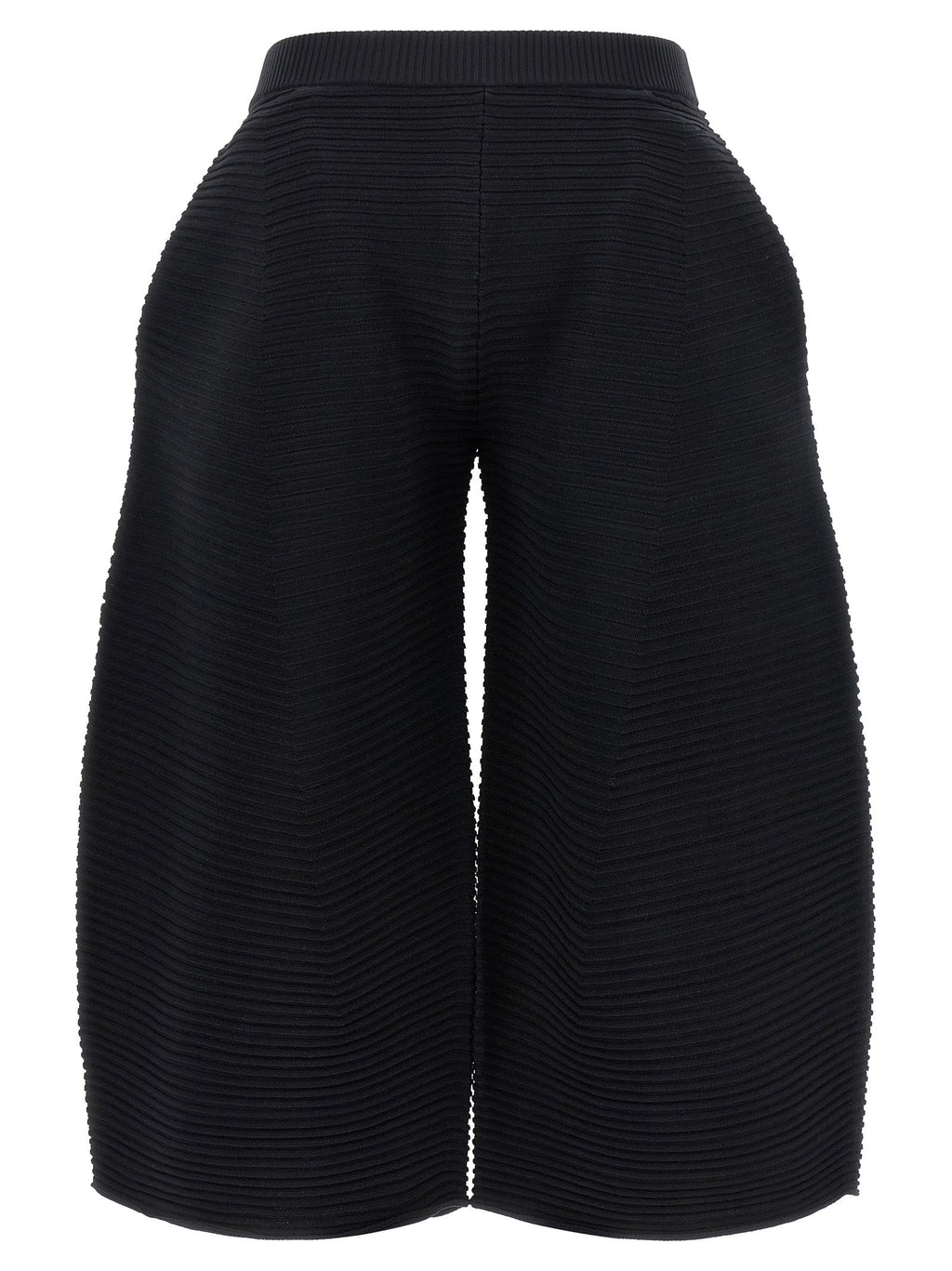 Issey Miyake Black Polyester Cropped Pants