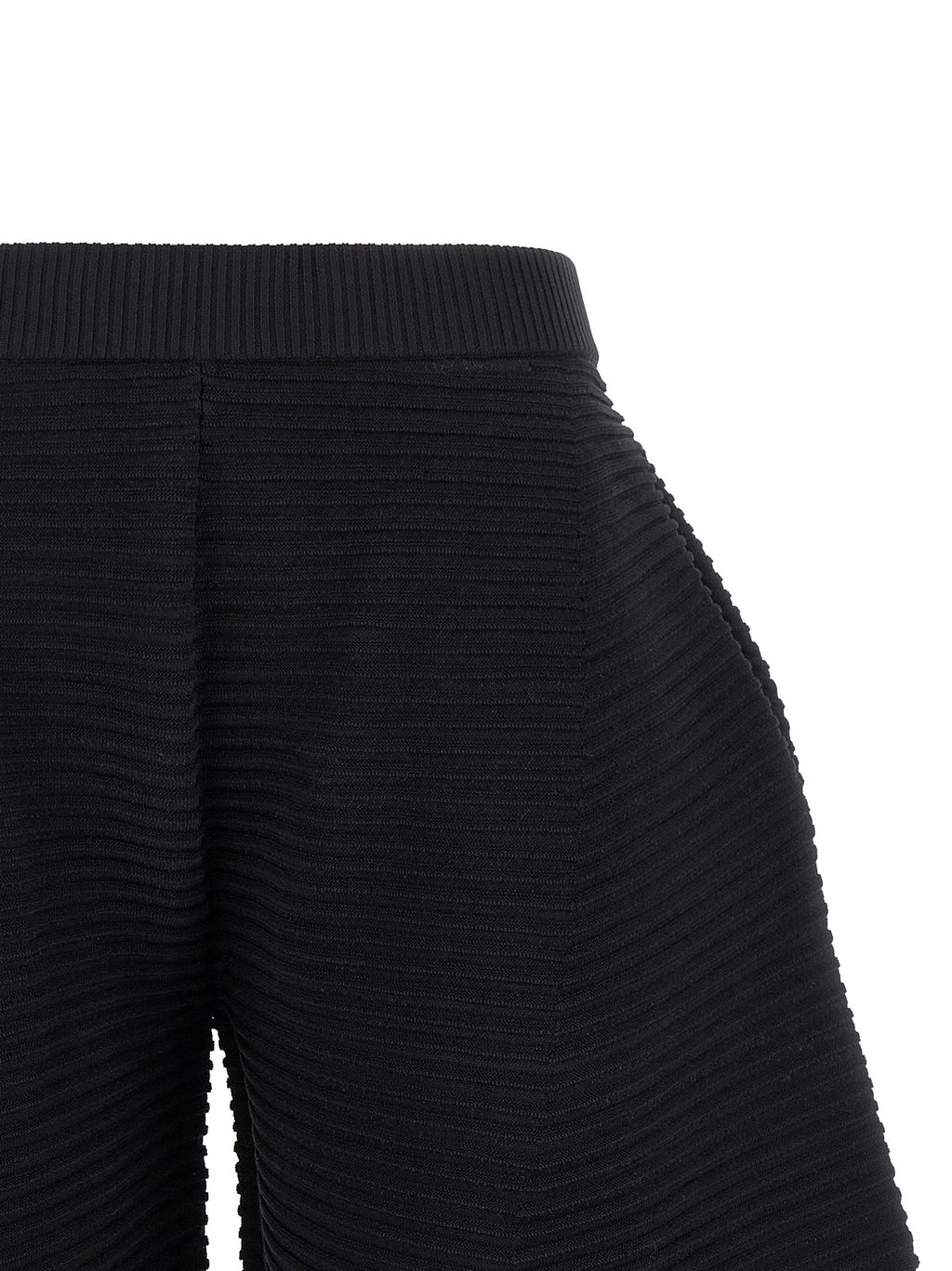 Issey Miyake Black Polyester Cropped Pants