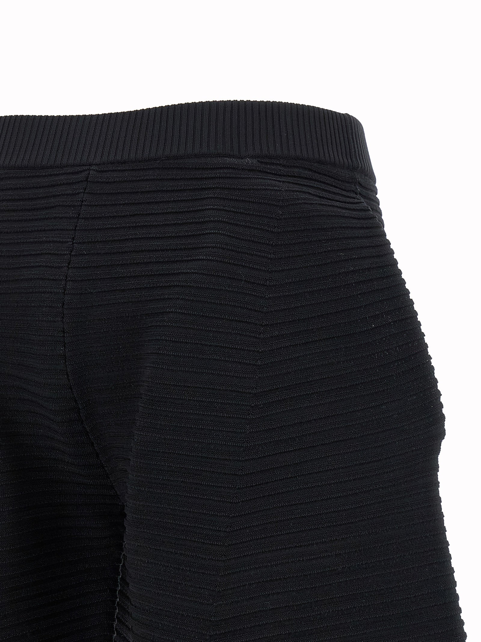 Issey Miyake Black Polyester Cropped Pants