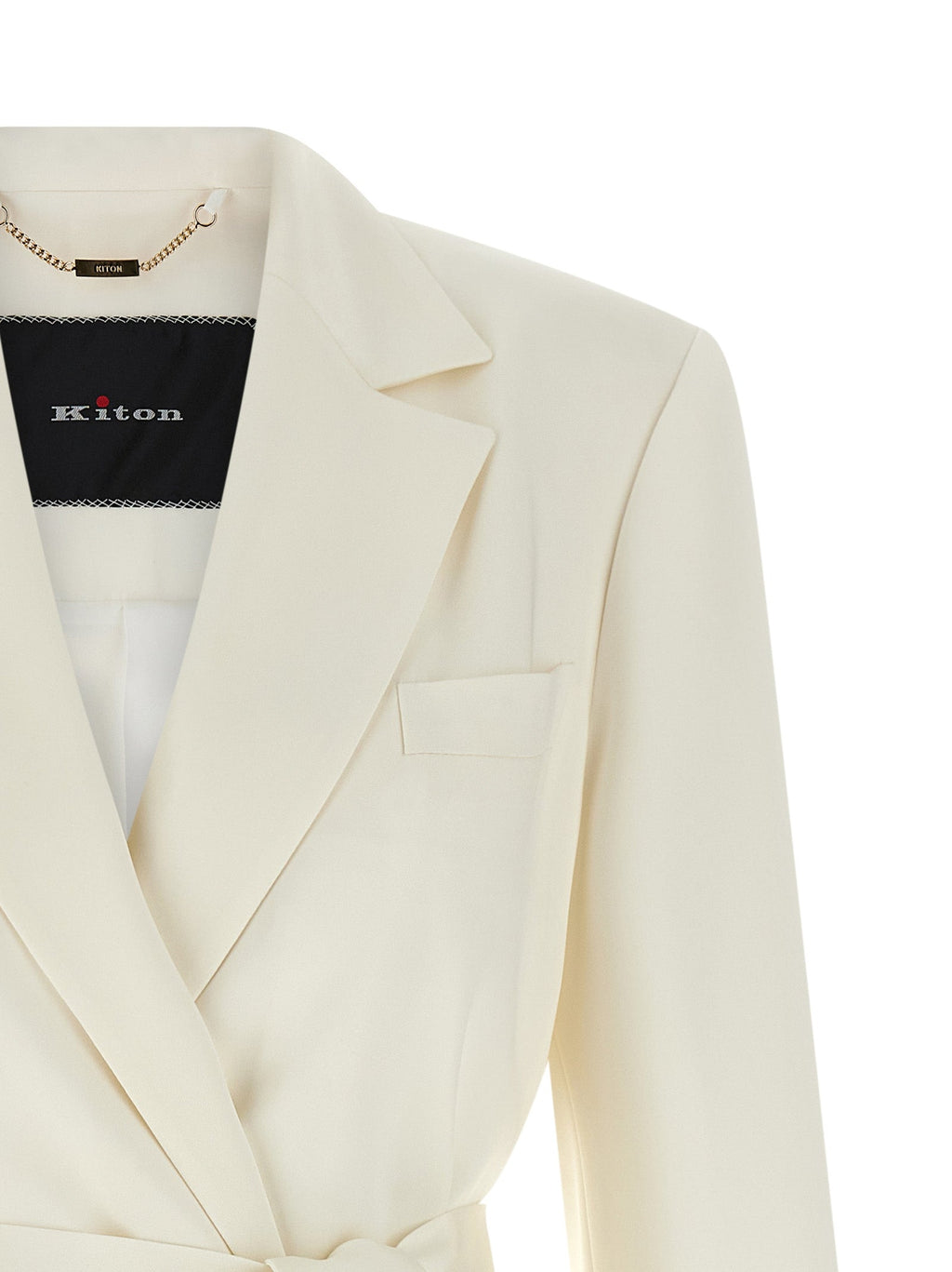 Kiton White Silk Blazer