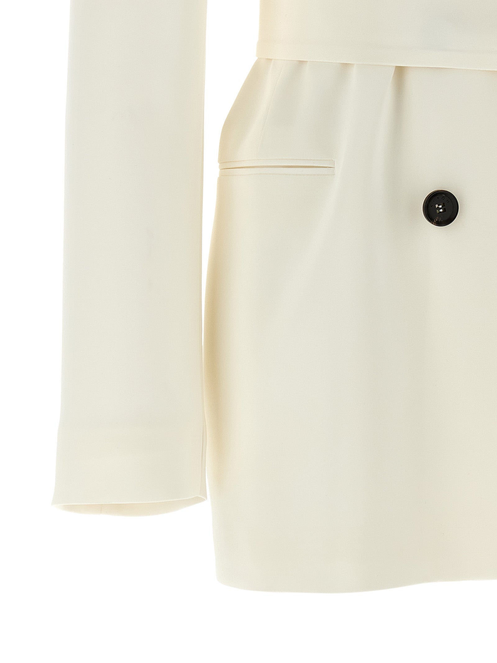 Kiton White Silk Blazer