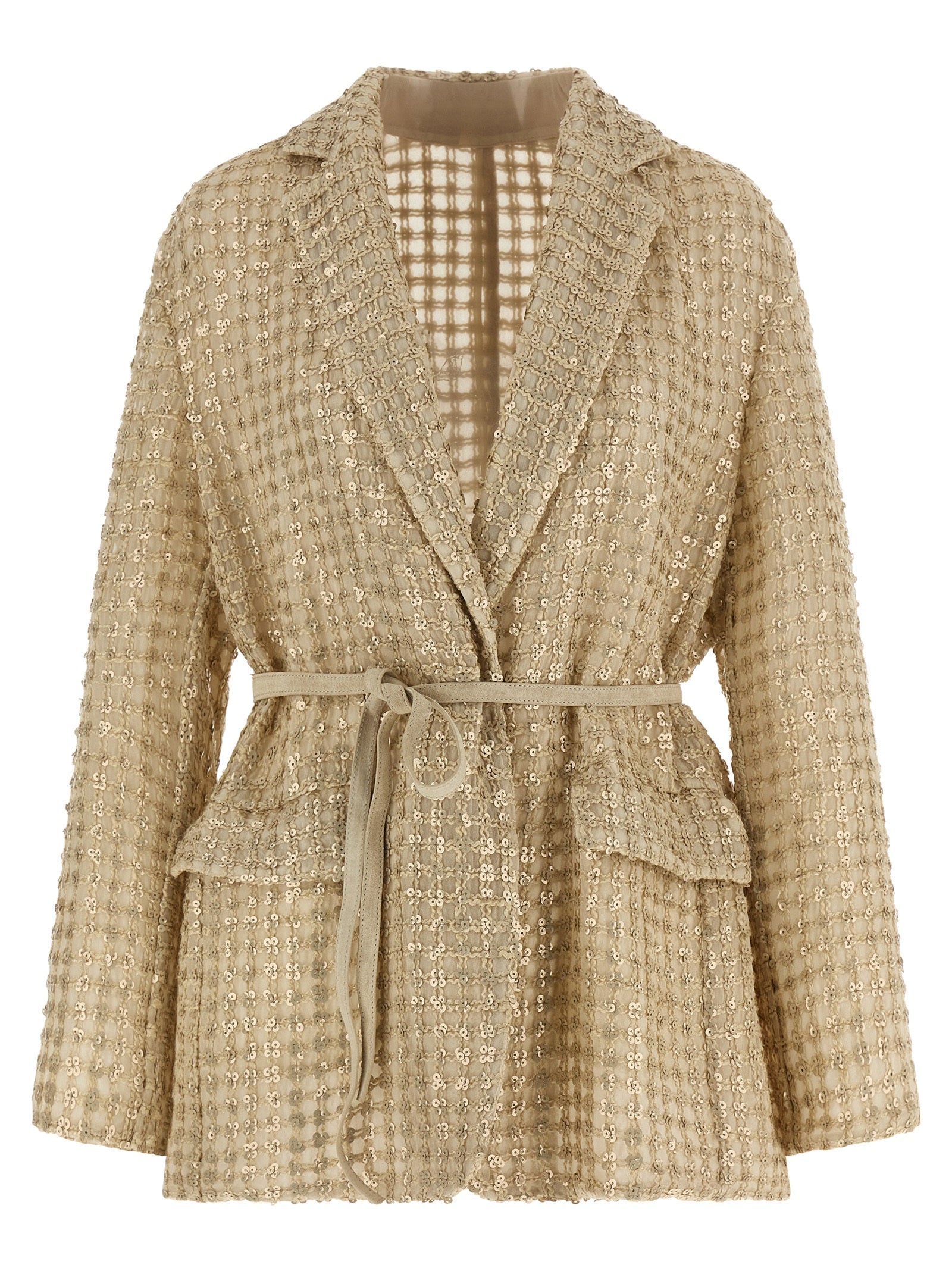 Brunello Cucinelli Beige Silk Blazer
