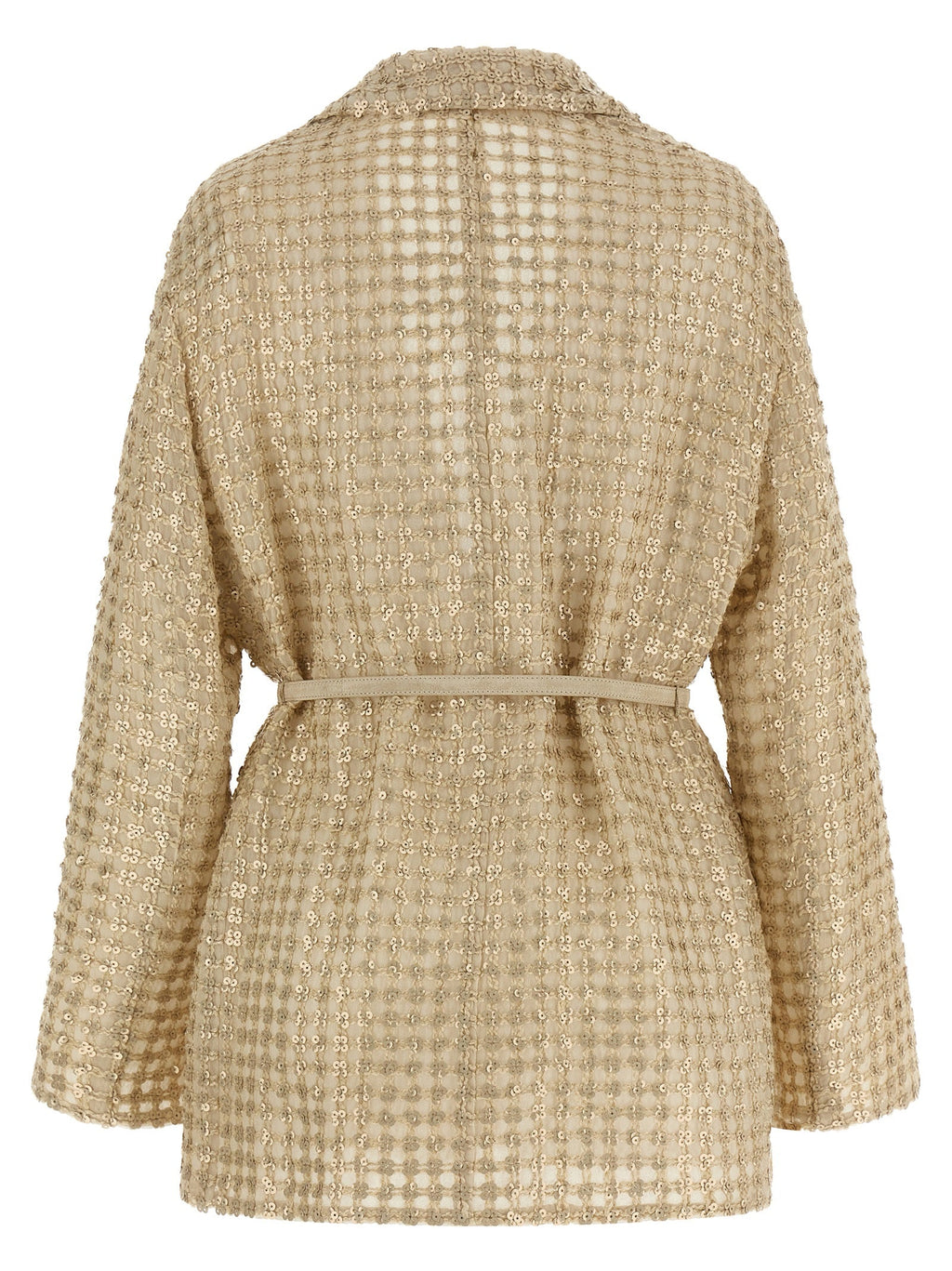 Brunello Cucinelli Beige Silk Blazer