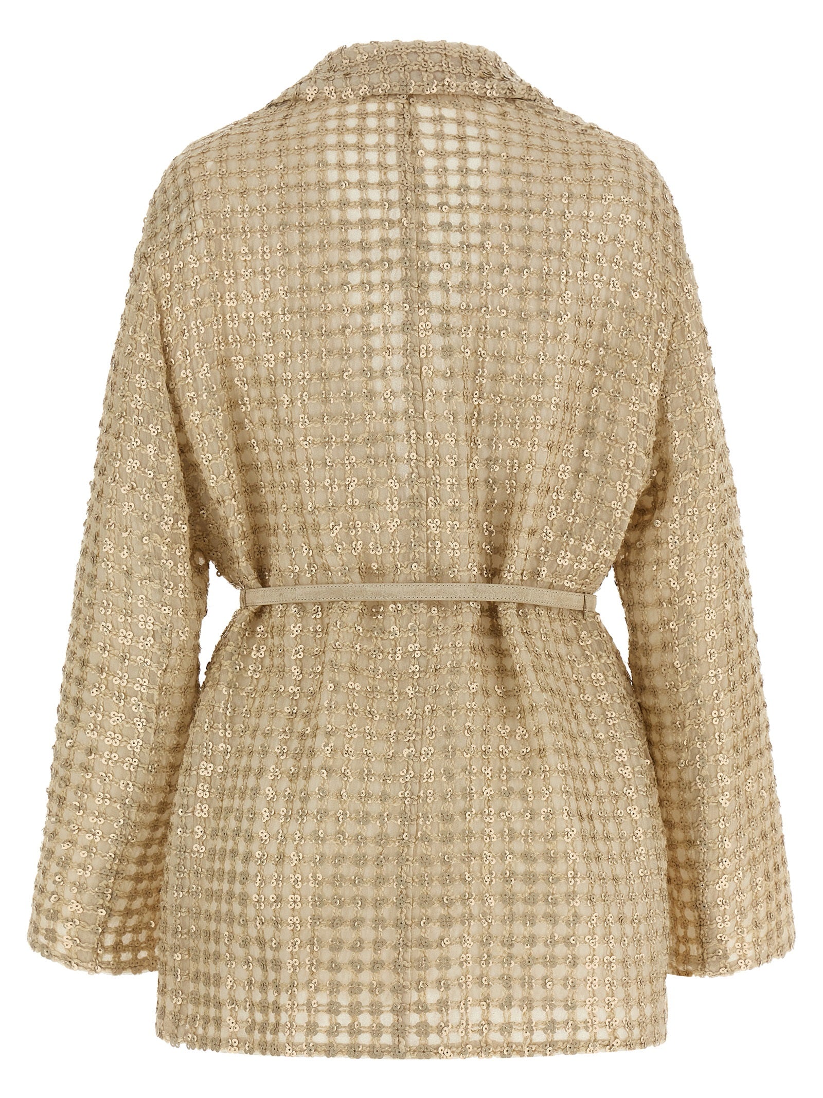 Brunello Cucinelli Beige Silk Blazer