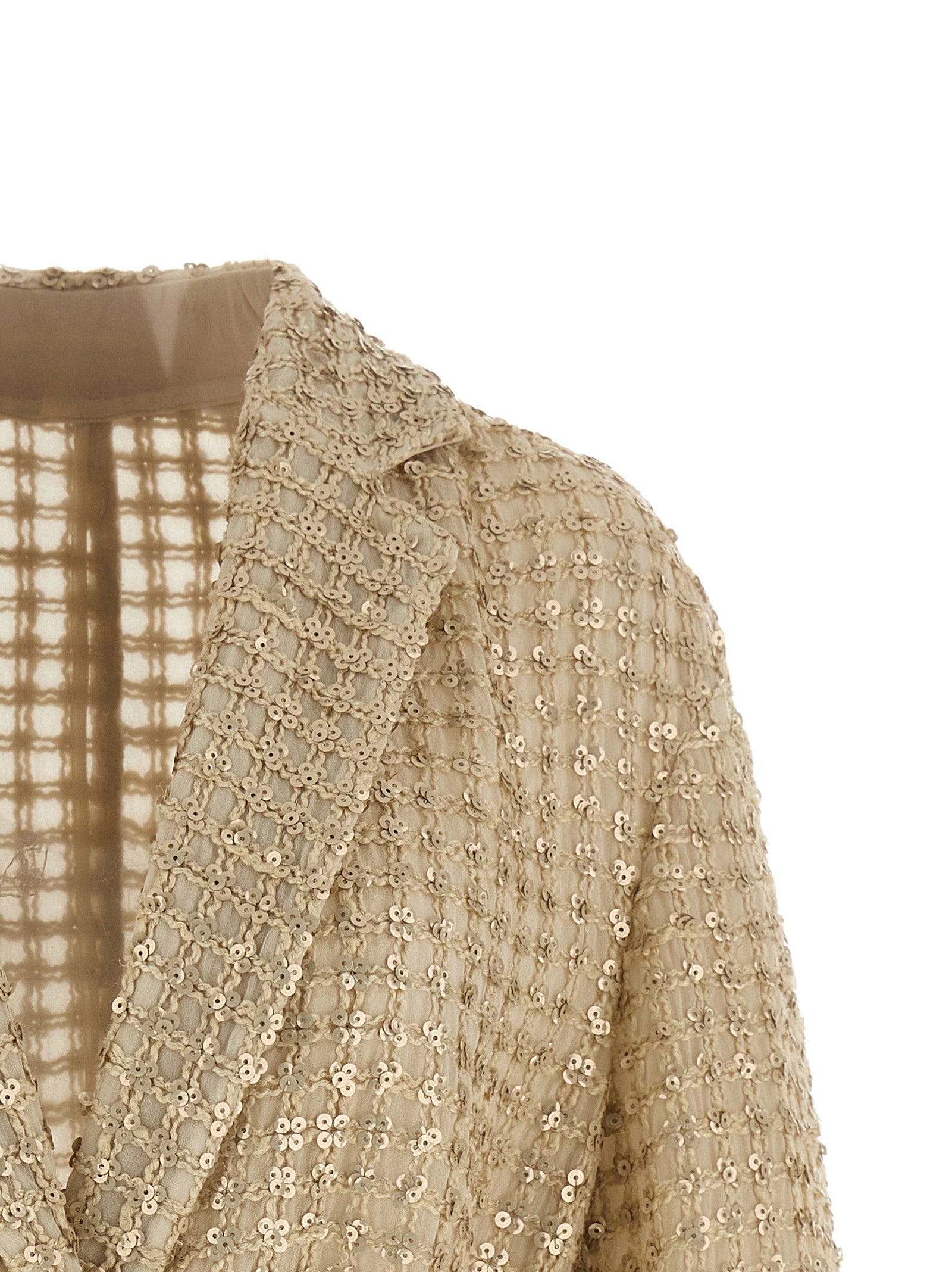 Brunello Cucinelli Beige Silk Blazer