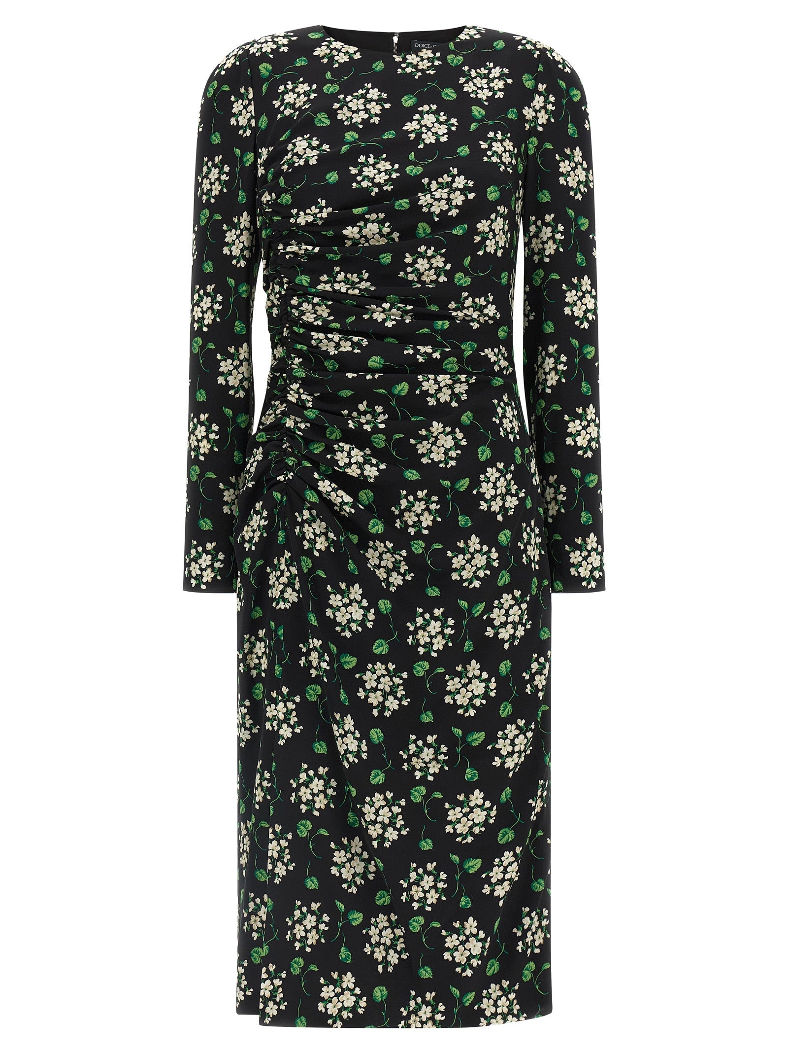 Dolce & Gabbana Black Synthetic Midi Dress
