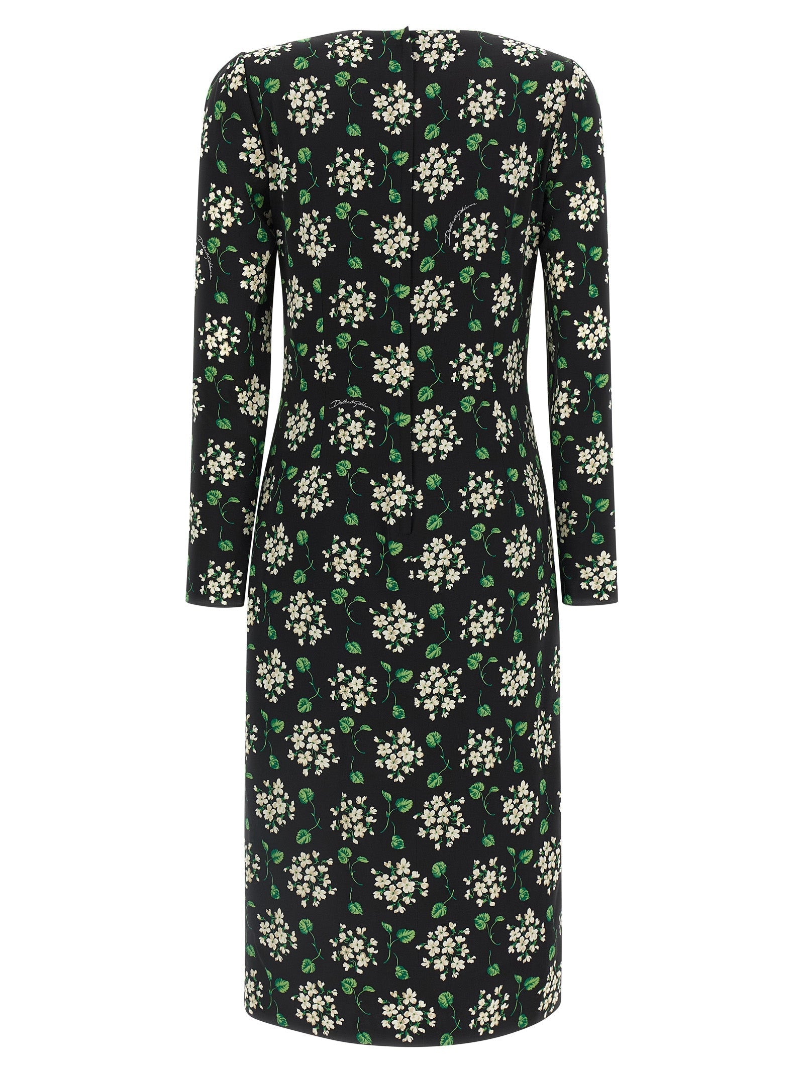 Dolce & Gabbana Black Synthetic Midi Dress