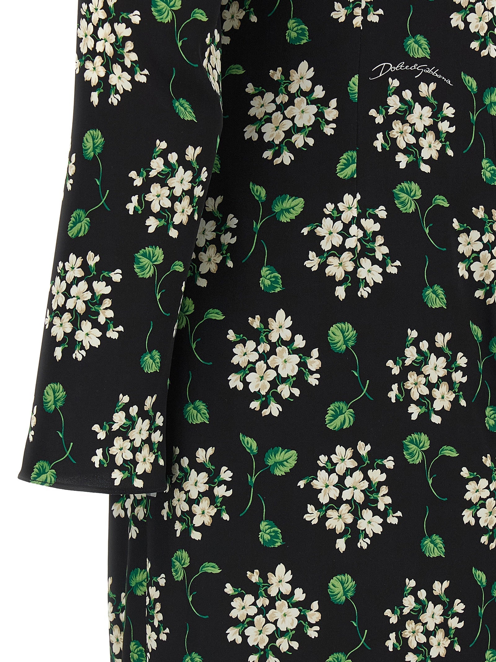 Dolce & Gabbana Black Synthetic Midi Dress