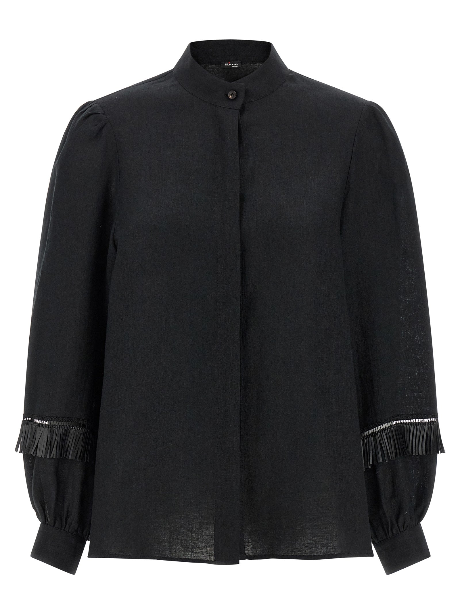 Kiton Black Linen Blouse