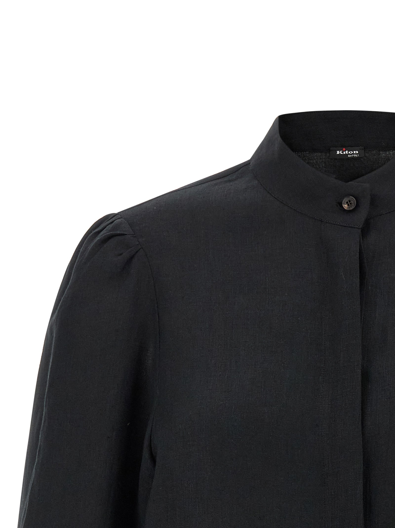 Kiton Black Linen Blouse